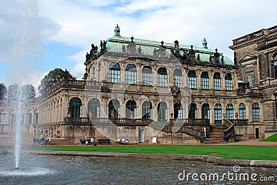 One of the four corner baroque pavilions of the Zwinger, Dresden, Germany Editorial Stock Photo