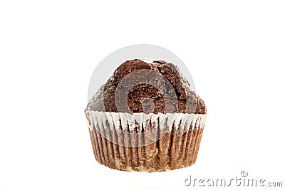 One Fresh Baked Chocolate American Muffin Stock Photo