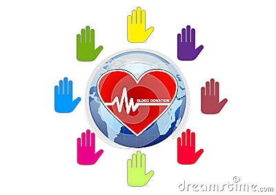 One Global Human Blood Concept Illustration Stock Photo