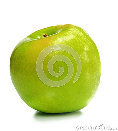 One green ripe apple Stock Photo