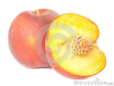 One an half peaches Stock Photo