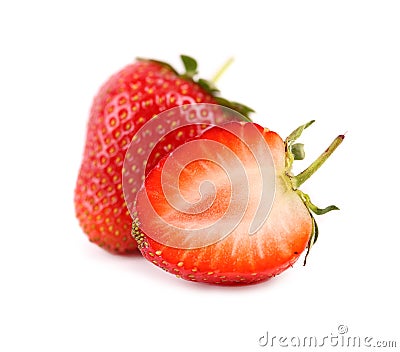 One and a half strawberry Stock Photo