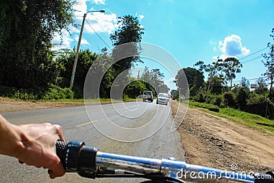 Cycling in Nairobi highway Editorial Stock Photo