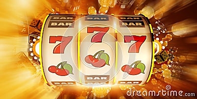 One Handed Fruit Machine Stock Photo