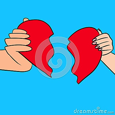 One heart, two parts Stock Photo