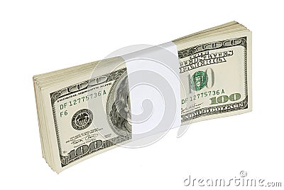 One hundred dollar banknotes Stock Photo