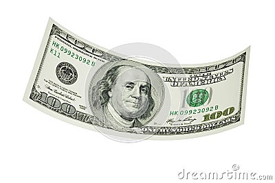 One Hundred Dollar Bill Isolated Stock Photo