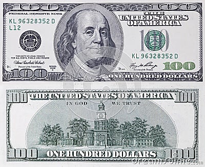 One hundred dollars banknote Stock Photo