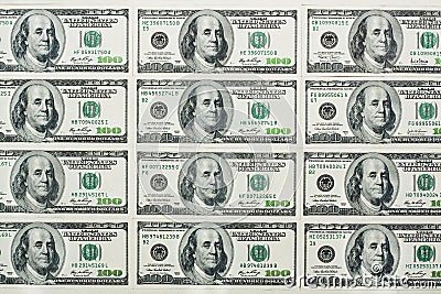 One hundred dollars banknotes Stock Photo