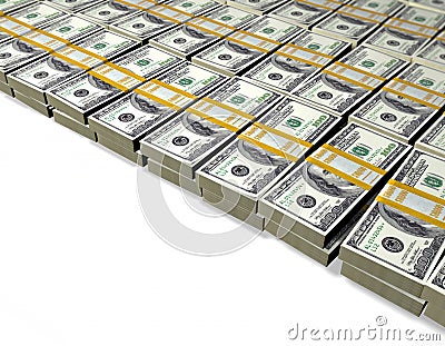 One hundred dollars banknotes Stock Photo