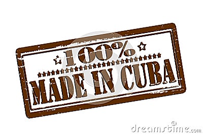 One hundred percent made in Cuba Cartoon Illustration