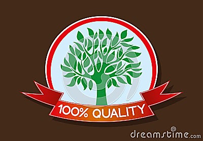 One hundred percent quality. Vector Illustration