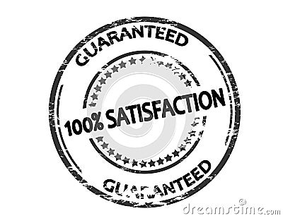 Stamp with text One hundred percent satisfaction Vector Illustration