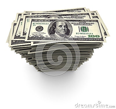 One Hundred Thousand Dollars - Bills Stack Stock Photo