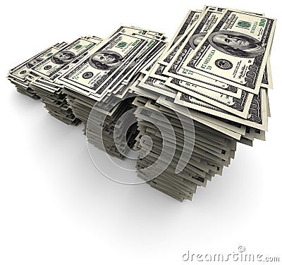 One Hundred Thousand Dollars - Bills Stack Stock Photo