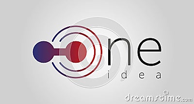 One Idea logo, one icon, one line vector illustration isolated on white background Vector Illustration