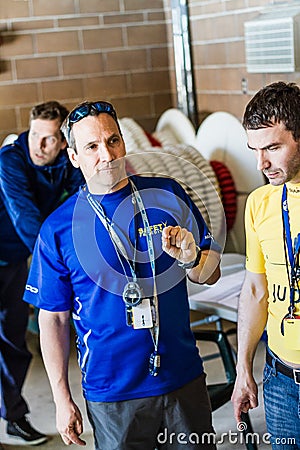 One of the Judge Brieafing Competitors about the rules and Protocols. Editorial Stock Photo