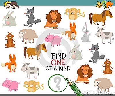 One of a kind with animals Vector Illustration