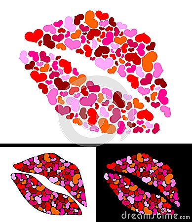 One kiss for Valentine's Day Vector Illustration