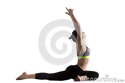 One-legged king pigeon pose Stock Photo