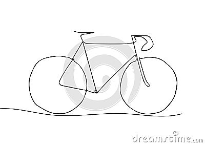 One Line Drawing or Continuous Line Art of a Bicycle Athlete Vector Illustration