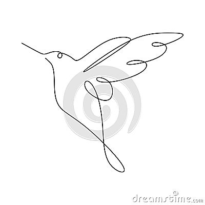 one line drawing of hummingbird minimalism drawing vector illustration Vector Illustration