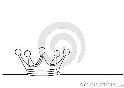 One line drawing of isolated vector object - crown Vector Illustration