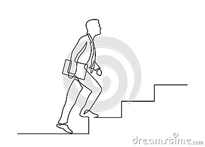 One line stairs Cartoon Illustration