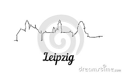 One line style Leipzig skyline. Simple modern minimalistic style vector Stock Photo