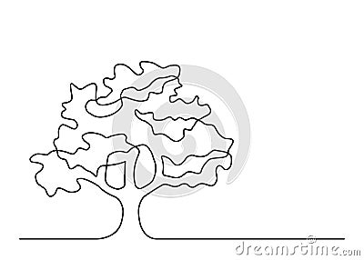 One line tree 4 Cartoon Illustration