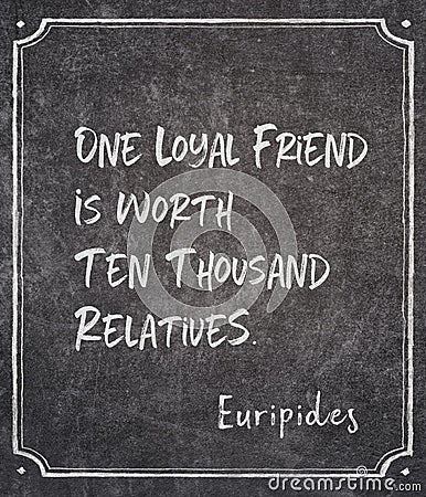 Loyal friend Euripides quote Stock Photo