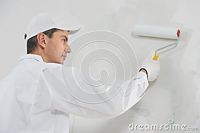 House painter at work Stock Photo