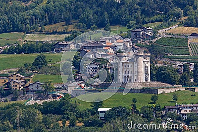 One of the many castles in Aosta Valley Stock Photo