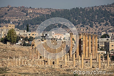 One of the many monumental remains in Jerash, Jordan Stock Photo