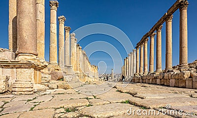 One of the many monumental remains in Jerash, Jordan Editorial Stock Photo