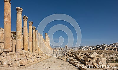 One of the many monumental remains in Jerash, Jordan Stock Photo