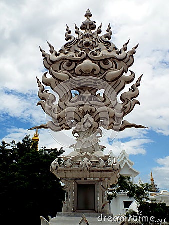 One of the many sculptures in the White Temple in Chiang Rai, Thailand. Editorial Stock Photo