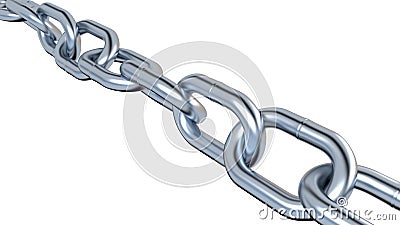 One Metallic Chain Stock Photo