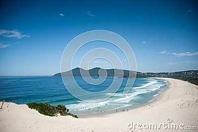 One Mile Beach, Forster, New South Wales, Australia. B. Sandy white beach and clear blue skies Stock Photo