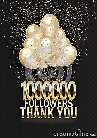 One million subscribers thanks to the text on the balls with tinsel Stock Photo