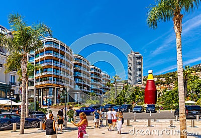 One Monte Carlo mixed use building at Place du Casino square at French Riviera coast in Monte Carlo district of Monaco Principate Editorial Stock Photo