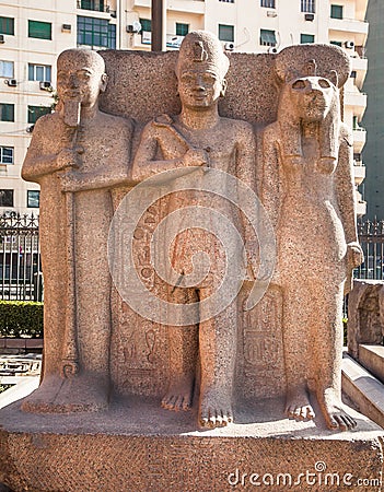 One of the monuments at the Egyptian Museum Editorial Stock Photo