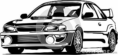 Classic vintage retro legendary Rally Car Subaru Impreza WRC STi 22B Stock Photo