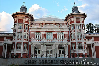 One of the most famous theater building in Kaposvar city Editorial Stock Photo