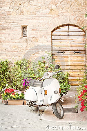 One of the most popular transport in Italy, vintage Vespa Stock Photo