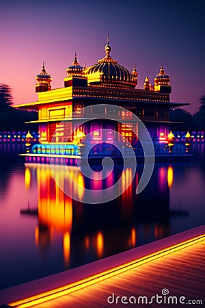 Golden Temple is a spiritual. Ai generated. Stock Photo