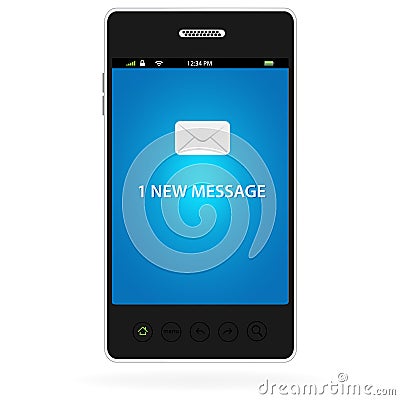 One new message on a modern smart phone Vector Illustration