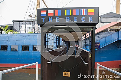 One of the numerous boats at the Spruce Street Editorial Stock Photo