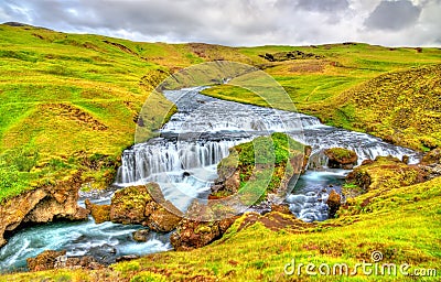 One of numerous waterfalls on the Skoga River - Iceland Stock Photo