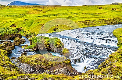 One of numerous waterfalls on the Skoga River - Iceland Stock Photo